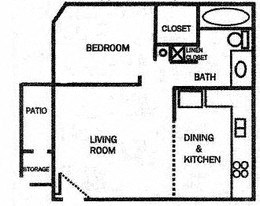 Whispering Waters Apts 1 Bedroom Floor Plan